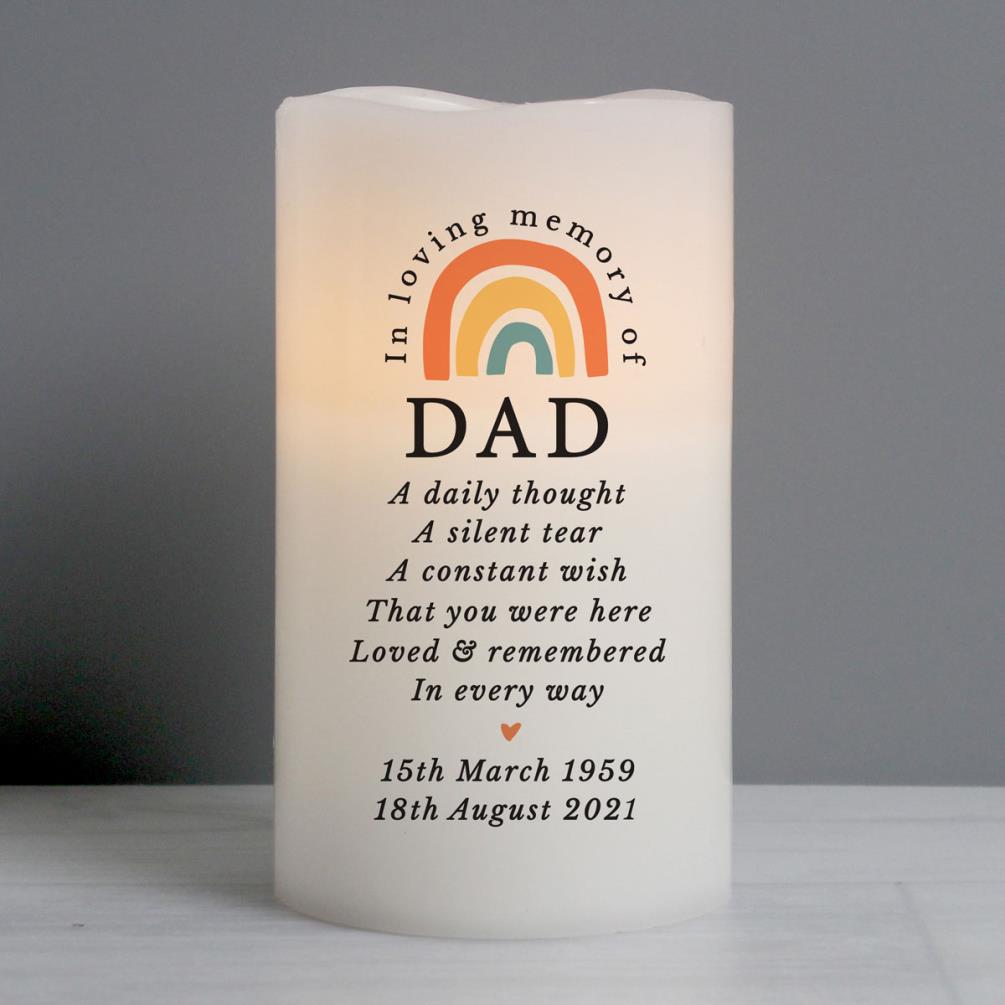 Personalised In Loving Memory Rainbow LED candle Extra Image 1